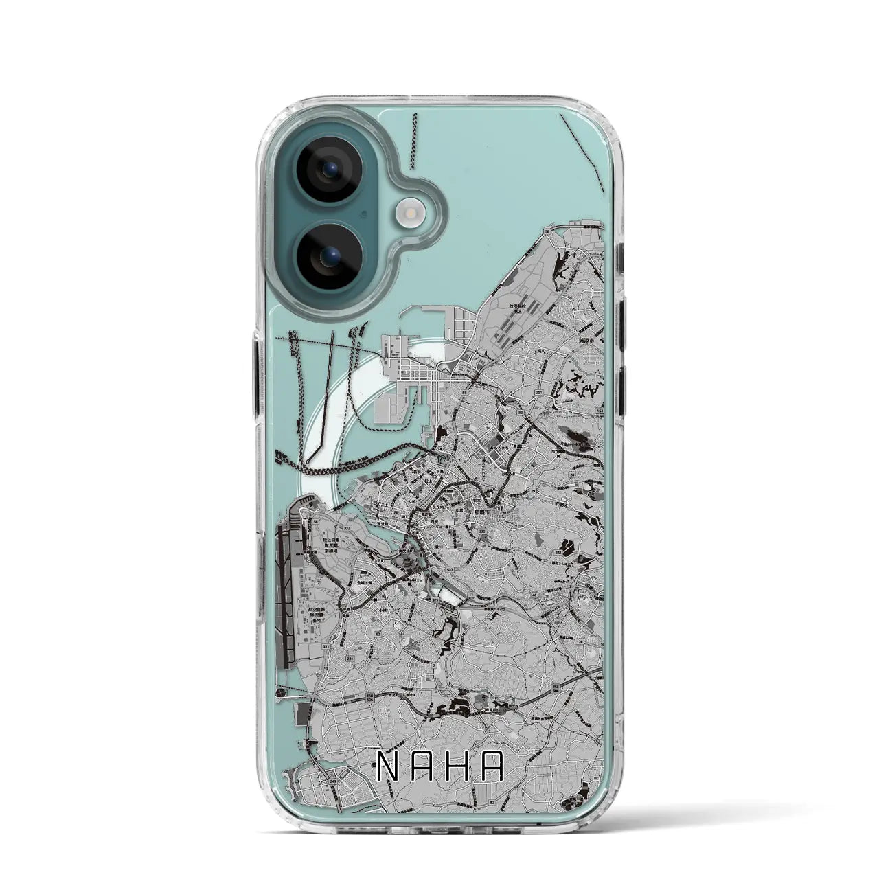 【那覇(沖縄県)】地図柄iPhoneケース(MagSafeタイプ)モノトーン・iPhone 16 Pro 用