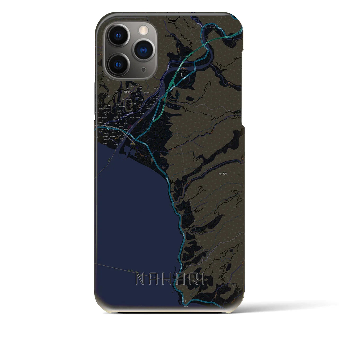 【奈半利(高知県)】地図柄iPhoneケース(バックカバータイプ)