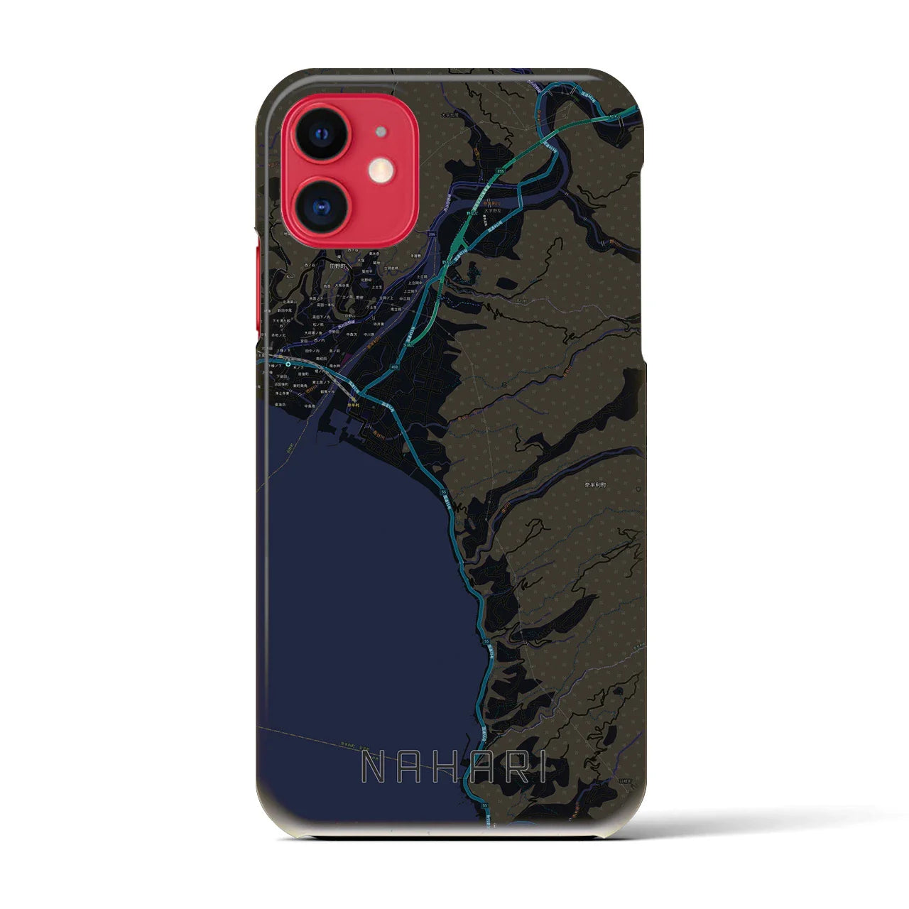 【奈半利(高知県)】地図柄iPhoneケース(バックカバータイプ)