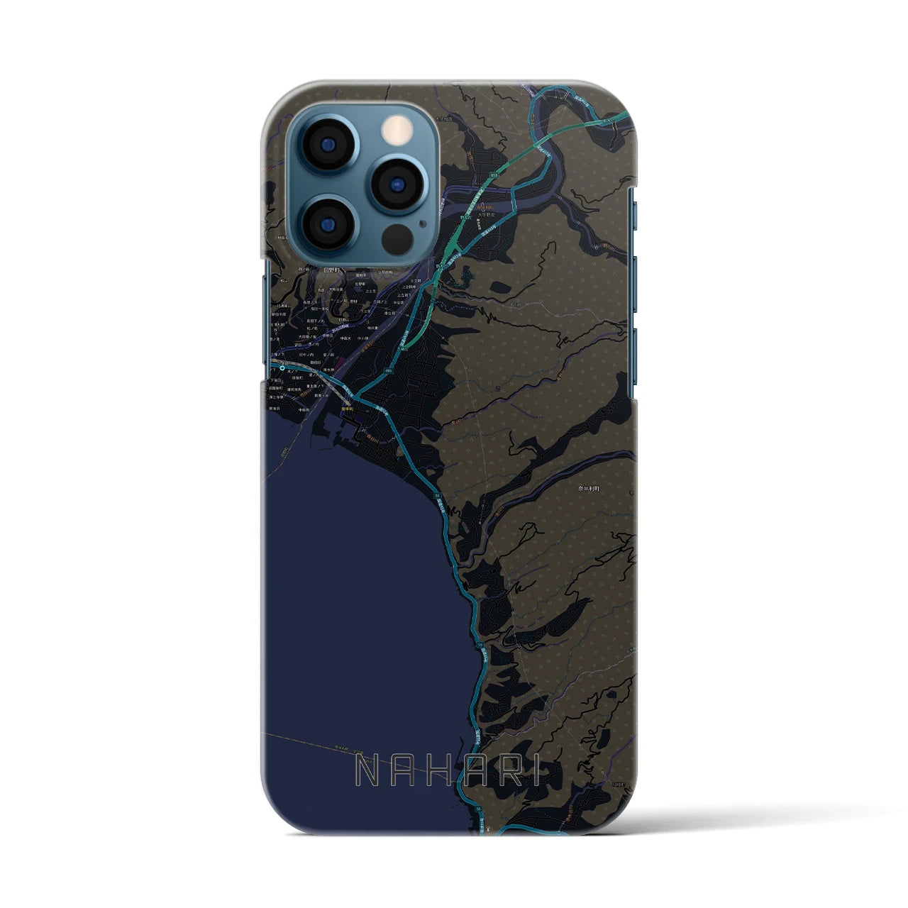 【奈半利(高知県)】地図柄iPhoneケース(バックカバータイプ)