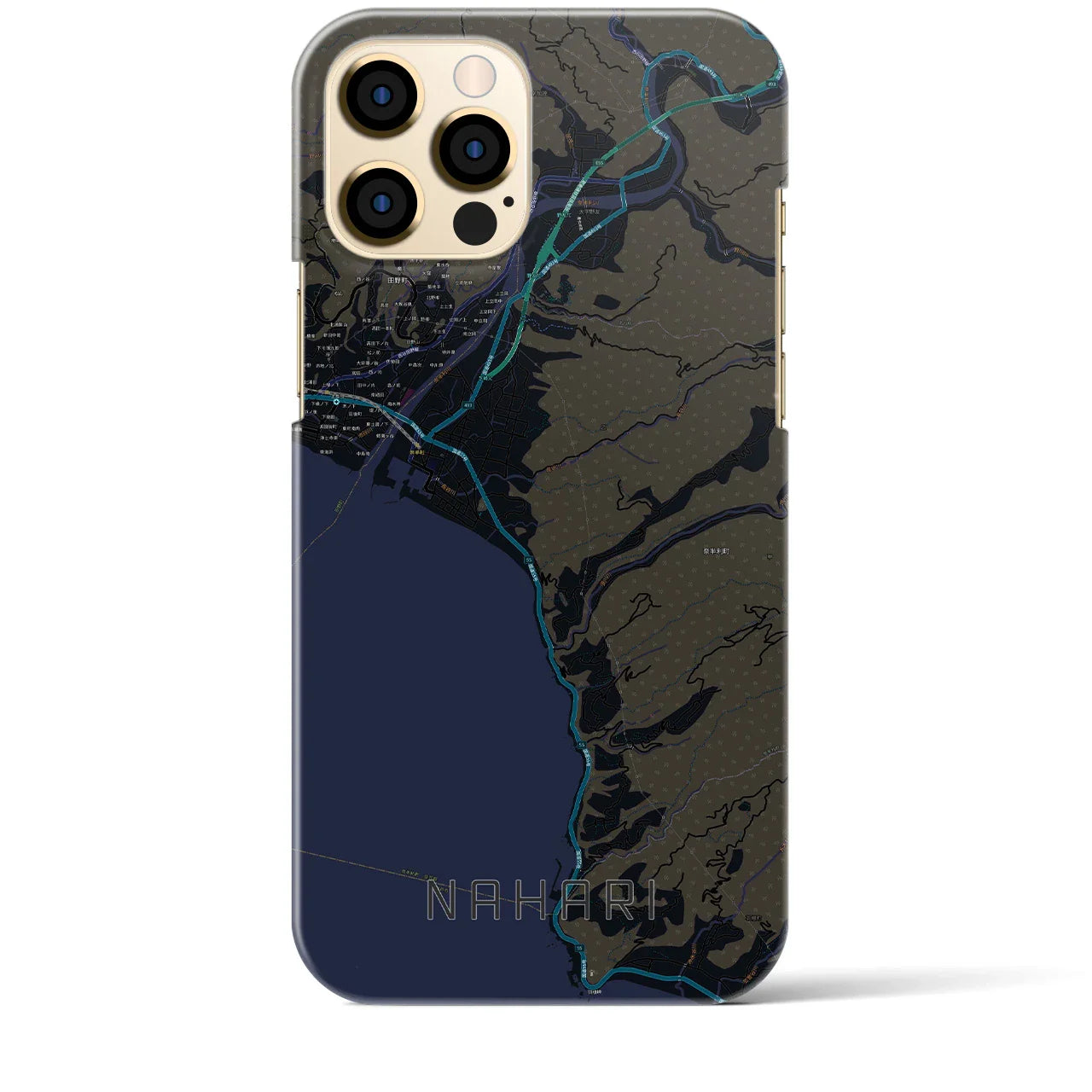 【奈半利(高知県)】地図柄iPhoneケース(バックカバータイプ)