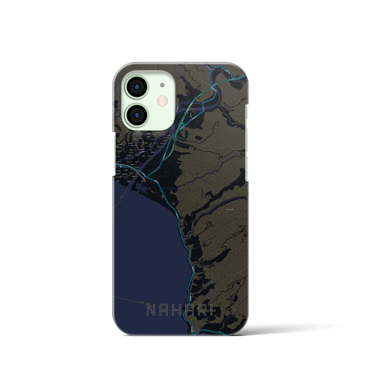 【奈半利(高知県)】地図柄iPhoneケース(バックカバータイプ)