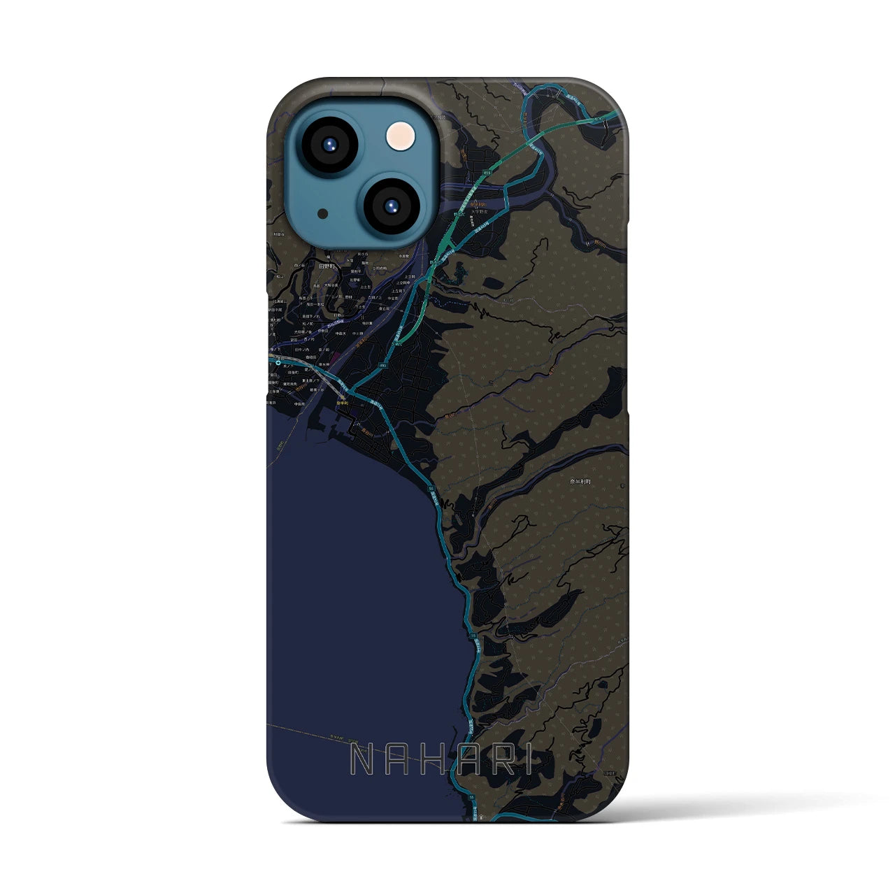 【奈半利(高知県)】地図柄iPhoneケース(バックカバータイプ)