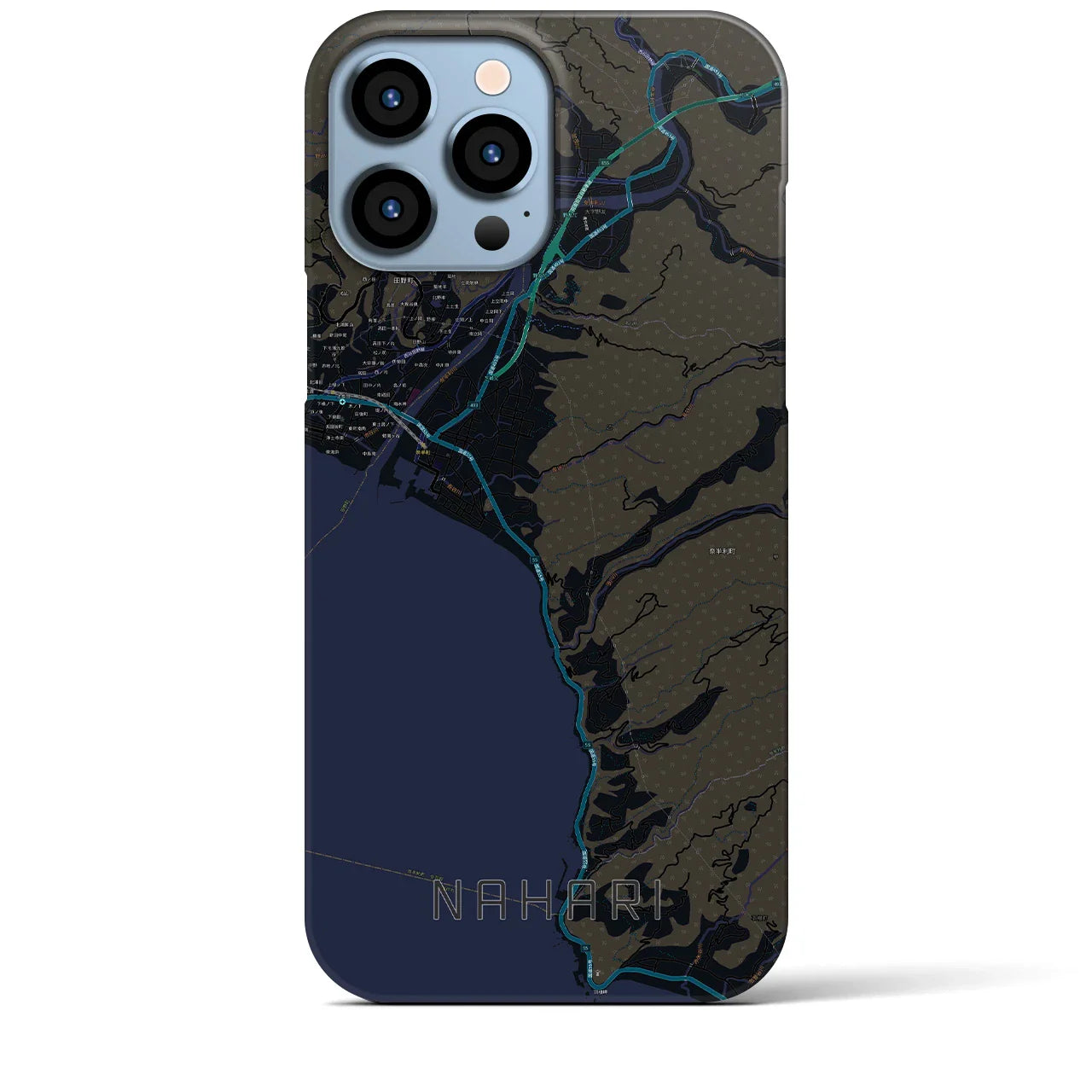 【奈半利(高知県)】地図柄iPhoneケース(バックカバータイプ)