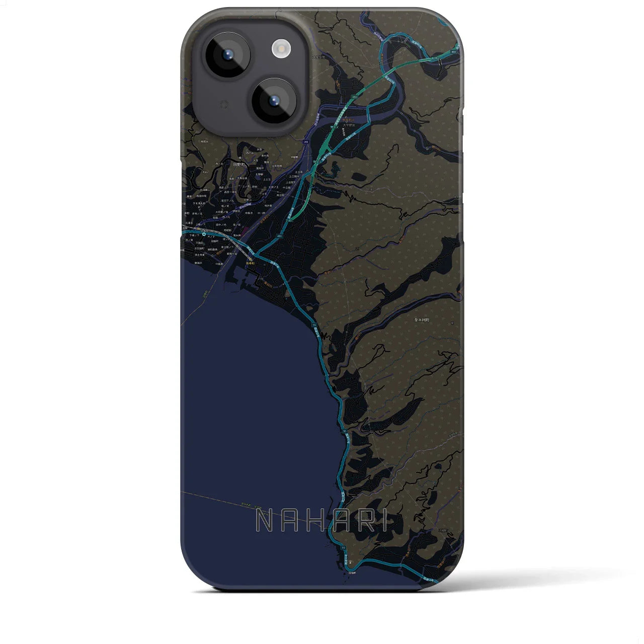 【奈半利(高知県)】地図柄iPhoneケース(バックカバータイプ)
