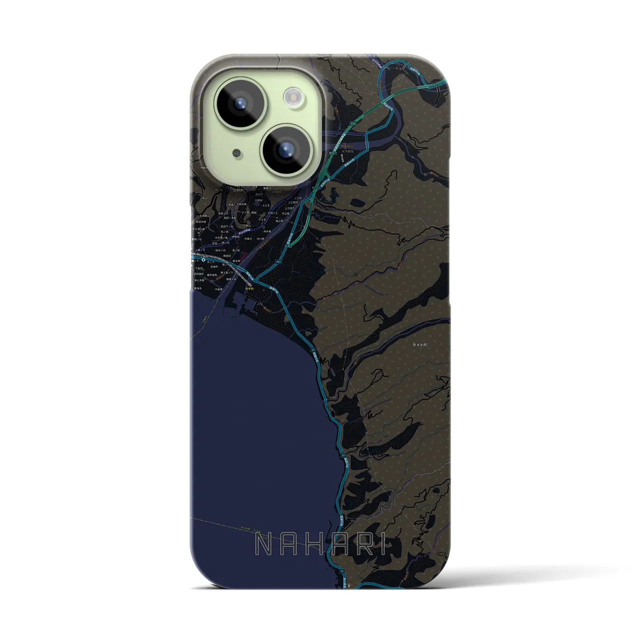【奈半利(高知県)】地図柄iPhoneケース(バックカバータイプ)