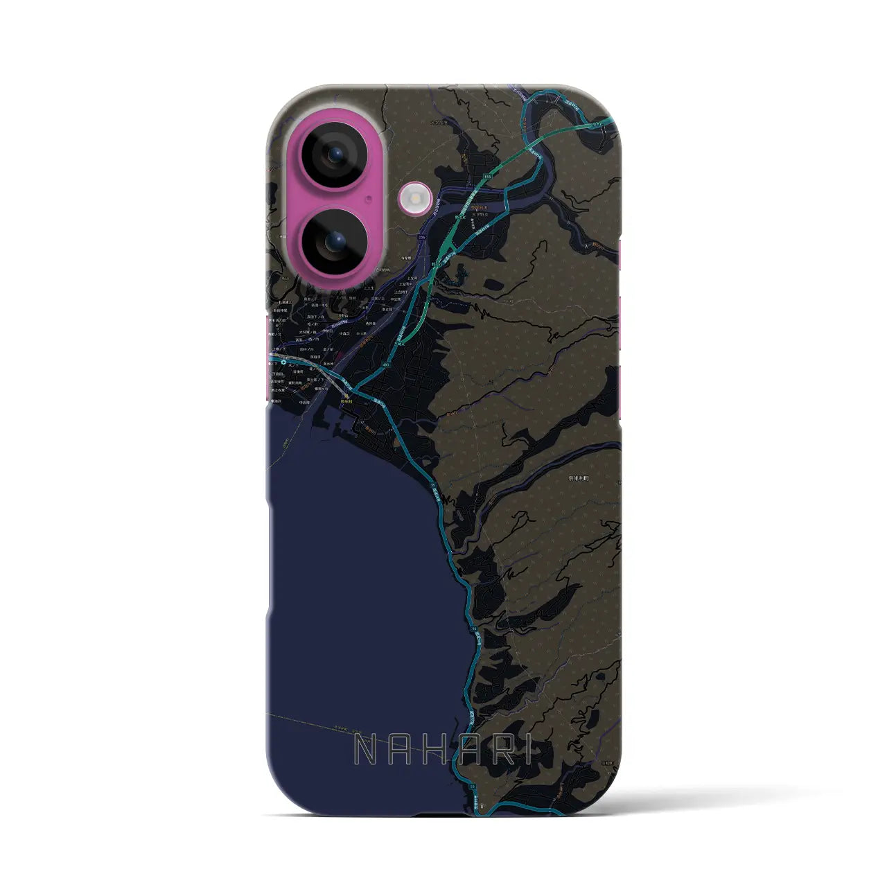 【奈半利(高知県)】地図柄iPhoneケース(バックカバータイプ)