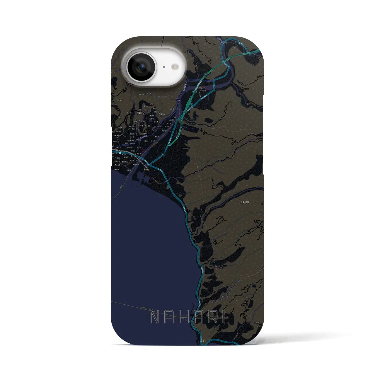 【奈半利(高知県)】地図柄iPhoneケース(バックカバータイプ)
