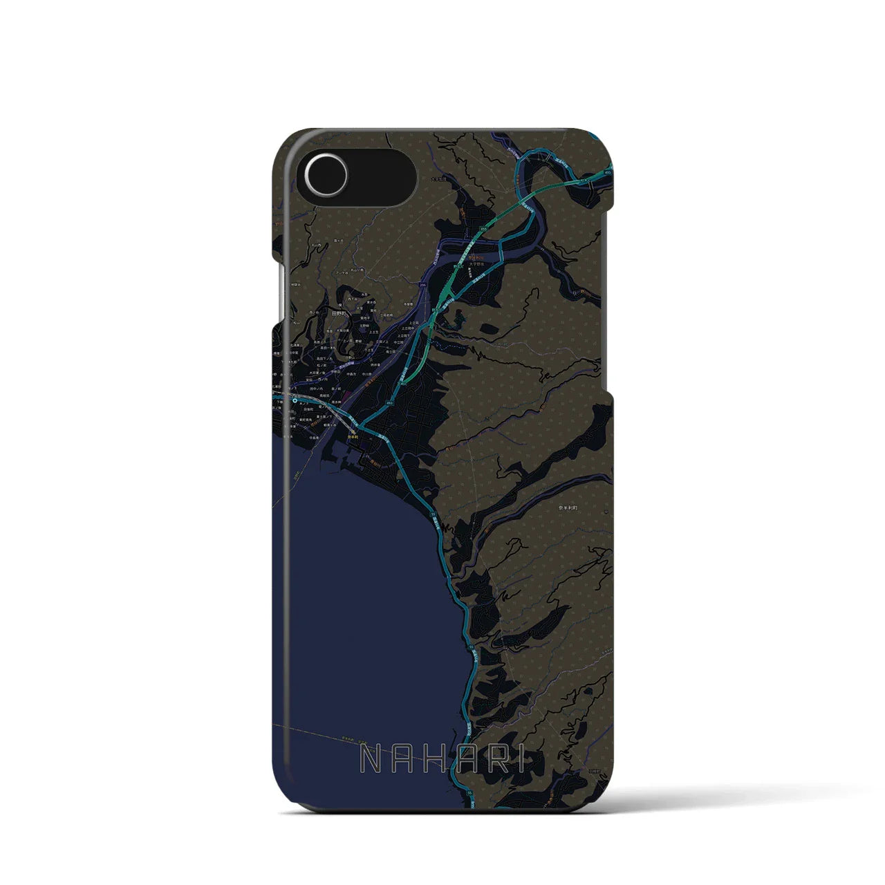 【奈半利(高知県)】地図柄iPhoneケース(バックカバータイプ)