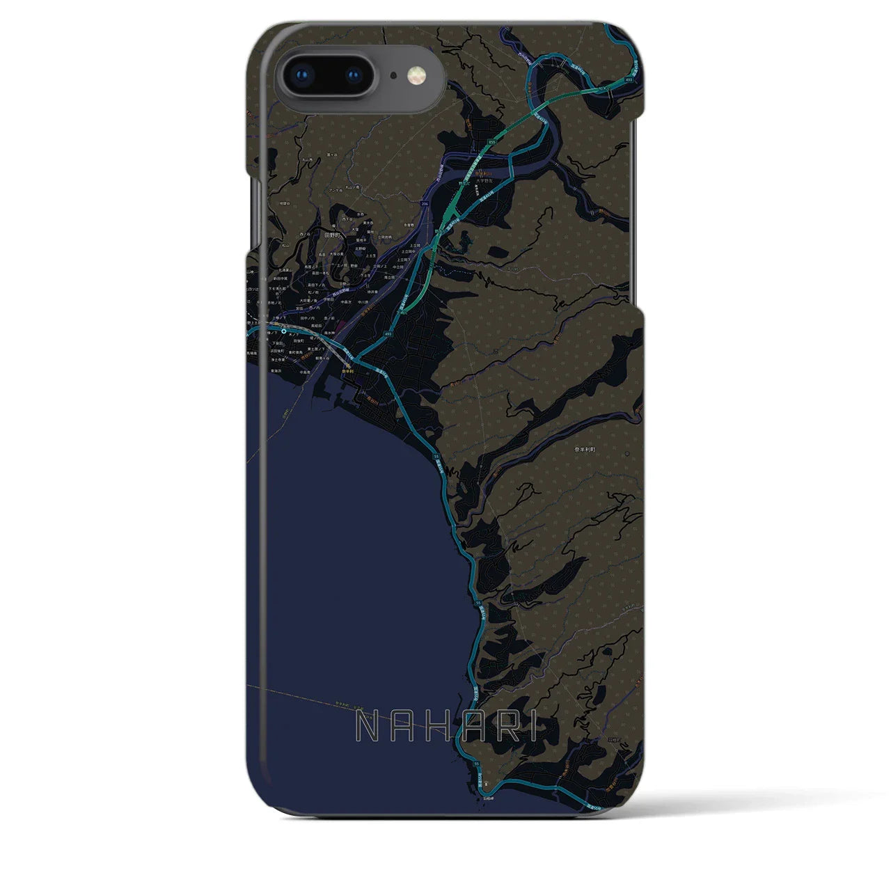 【奈半利(高知県)】地図柄iPhoneケース(バックカバータイプ)
