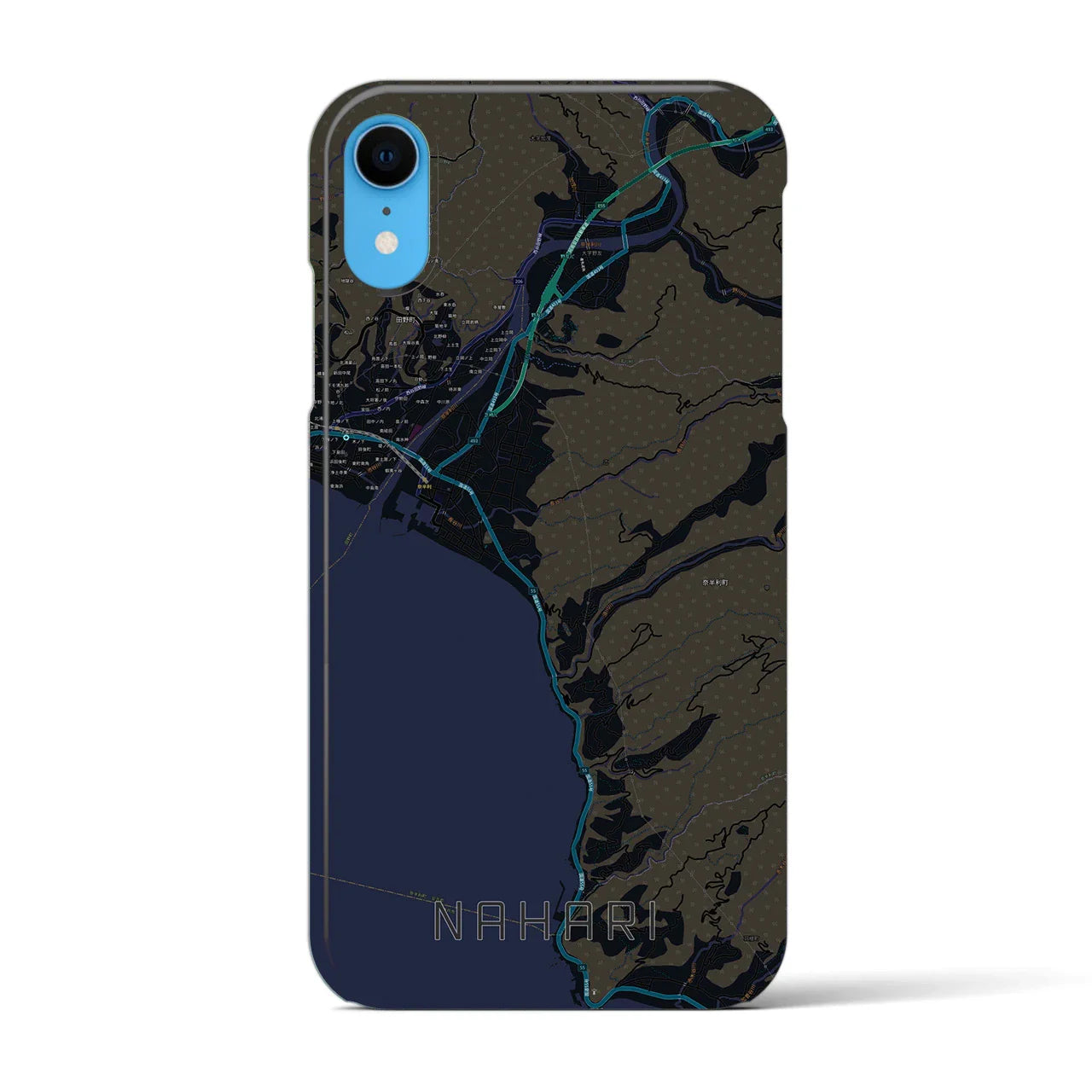 【奈半利(高知県)】地図柄iPhoneケース(バックカバータイプ)
