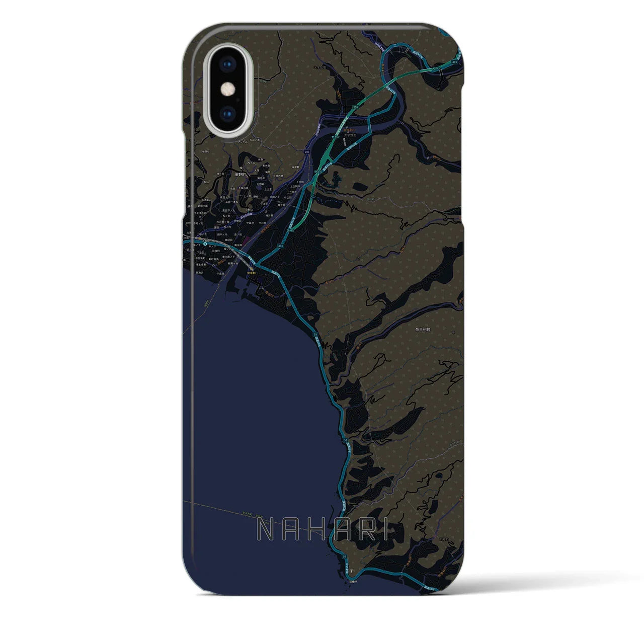 【奈半利(高知県)】地図柄iPhoneケース(バックカバータイプ)
