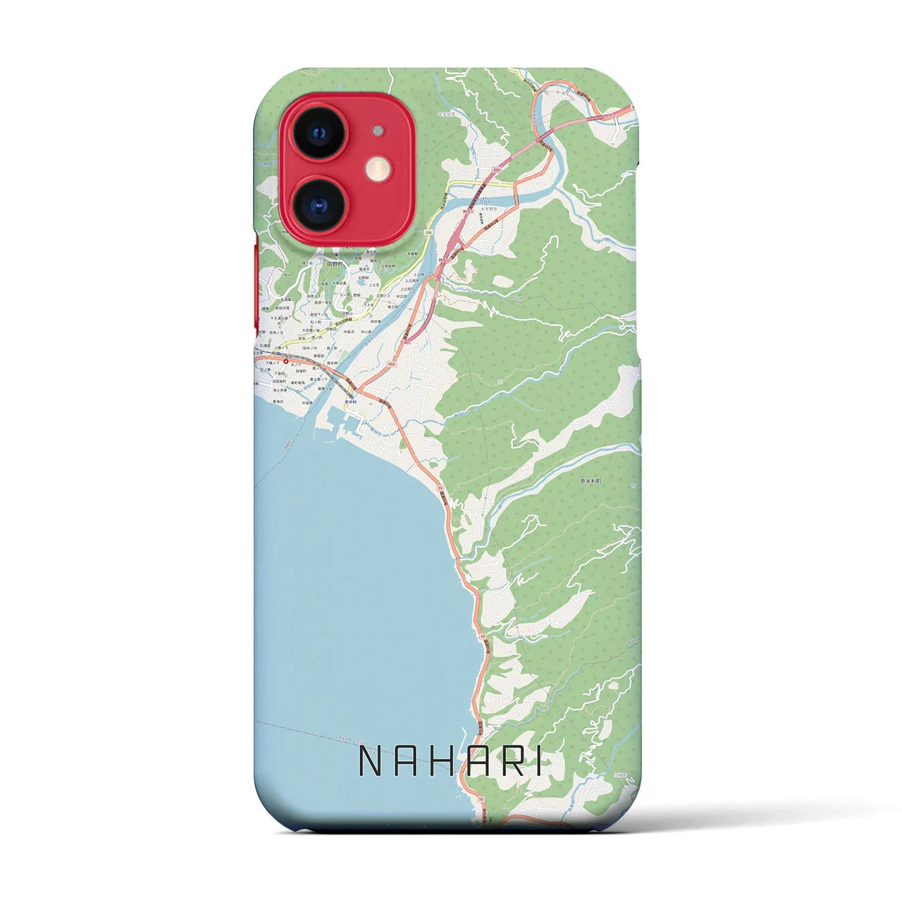 【奈半利(高知県)】地図柄iPhoneケース(バックカバータイプ)