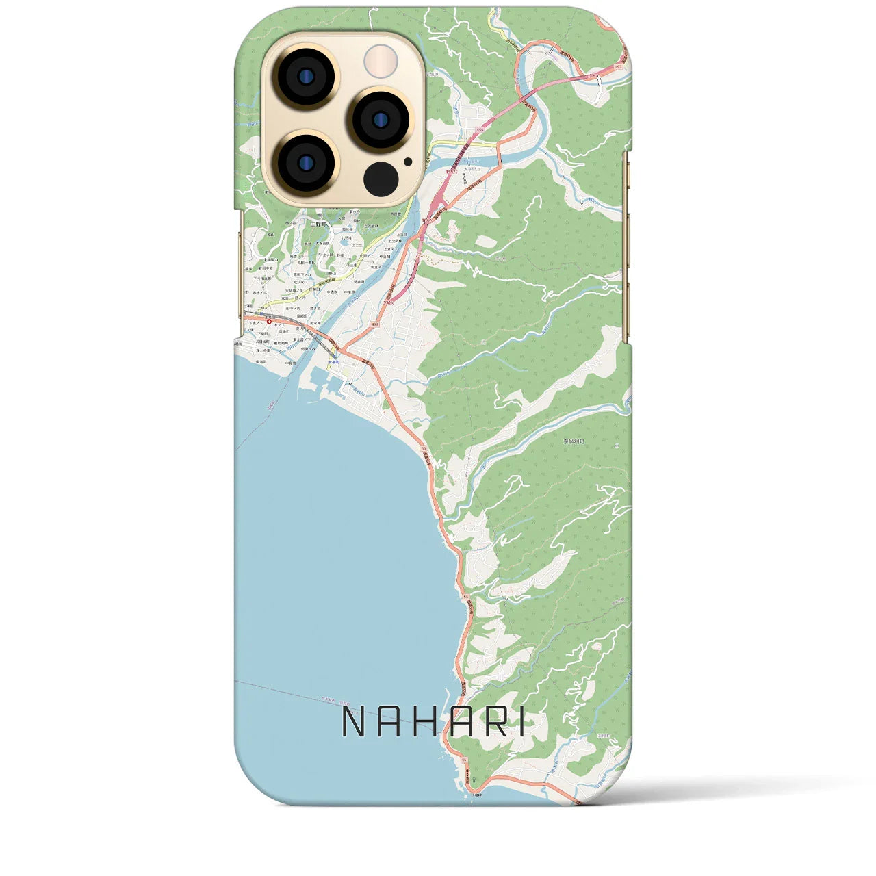 【奈半利(高知県)】地図柄iPhoneケース(バックカバータイプ)