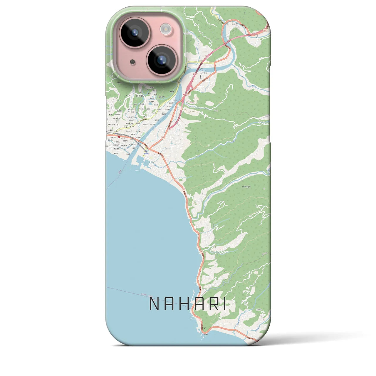 【奈半利(高知県)】地図柄iPhoneケース(バックカバータイプ)