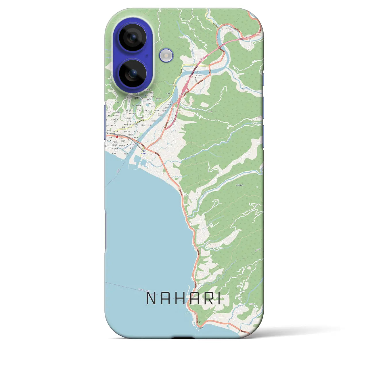 【奈半利(高知県)】地図柄iPhoneケース(バックカバータイプ)