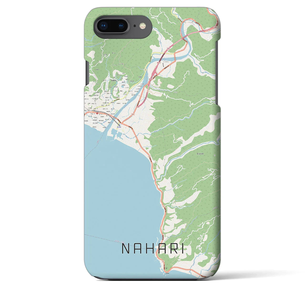 【奈半利(高知県)】地図柄iPhoneケース(バックカバータイプ)