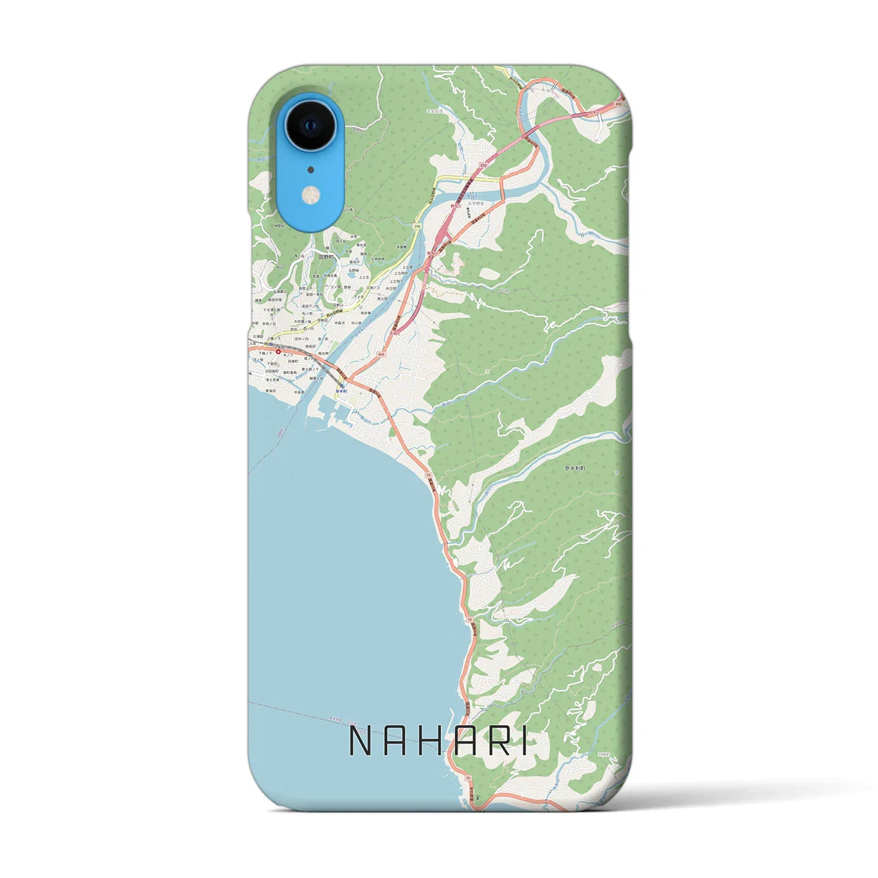 【奈半利(高知県)】地図柄iPhoneケース(バックカバータイプ)