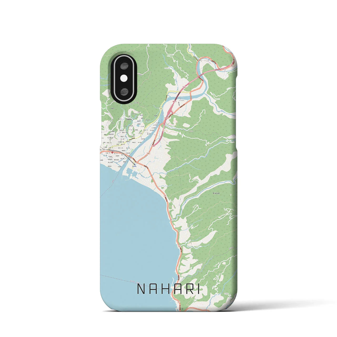 【奈半利(高知県)】地図柄iPhoneケース(バックカバータイプ)