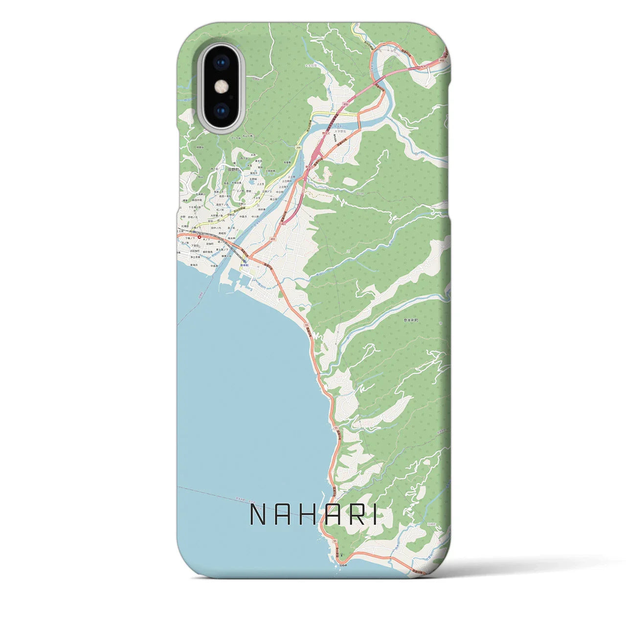 【奈半利(高知県)】地図柄iPhoneケース(バックカバータイプ)