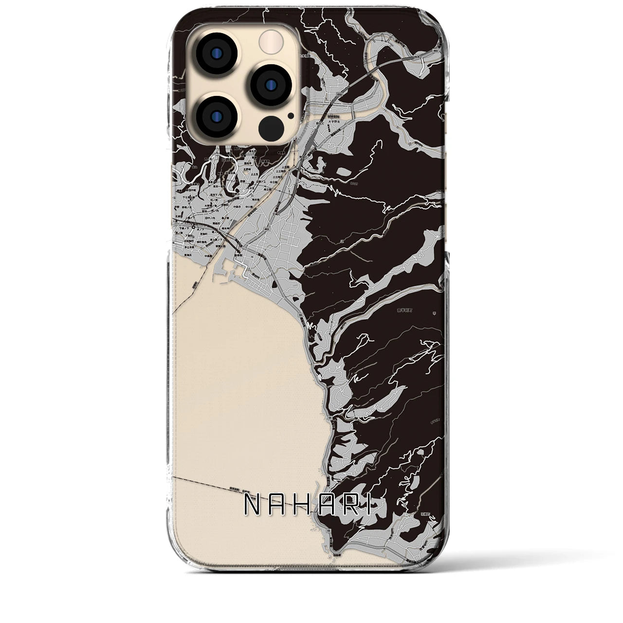 【奈半利(高知県)】地図柄iPhoneケース(クリアタイプ)