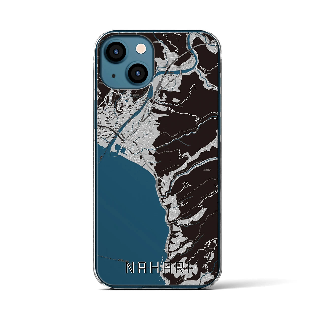 【奈半利(高知県)】地図柄iPhoneケース(クリアタイプ)