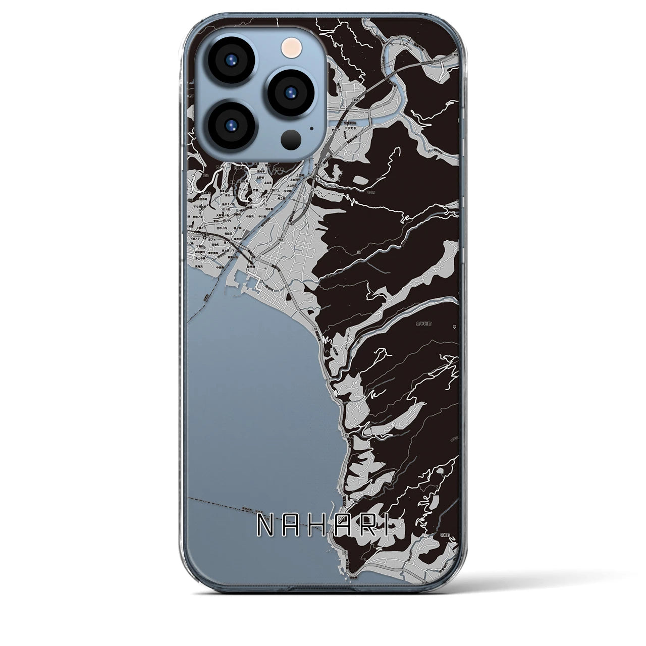 【奈半利(高知県)】地図柄iPhoneケース(クリアタイプ)