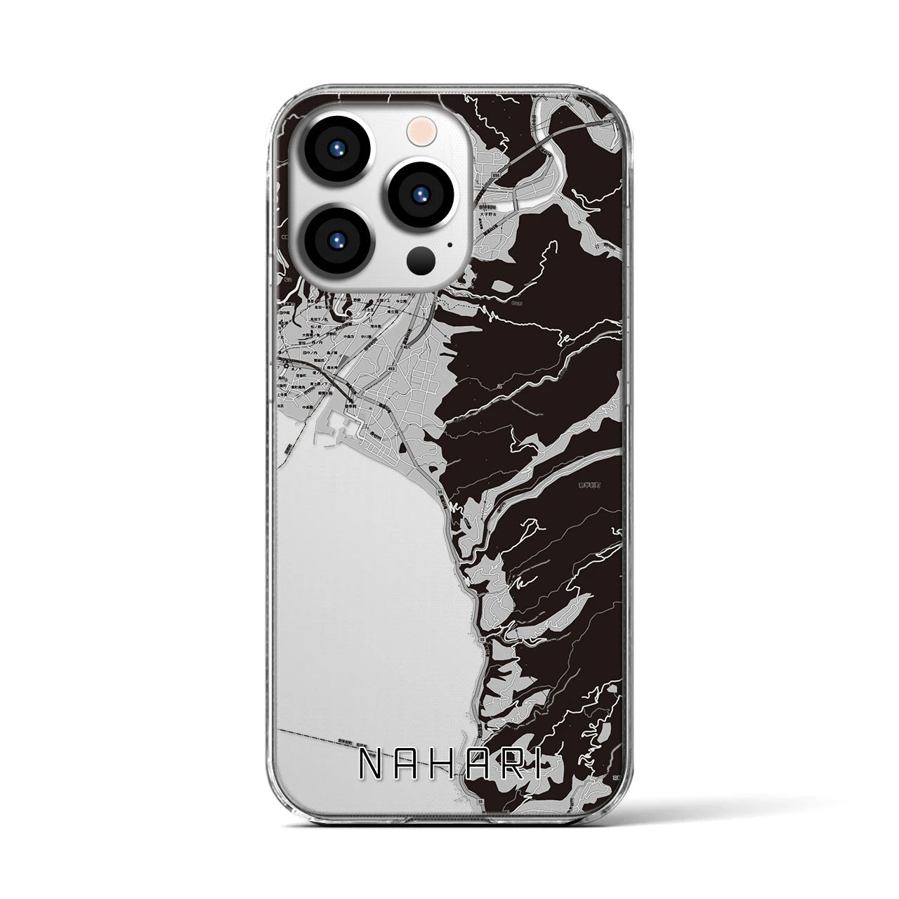 【奈半利(高知県)】地図柄iPhoneケース(クリアタイプ)