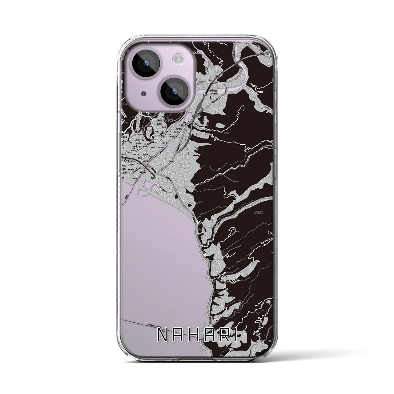 【奈半利(高知県)】地図柄iPhoneケース(クリアタイプ)