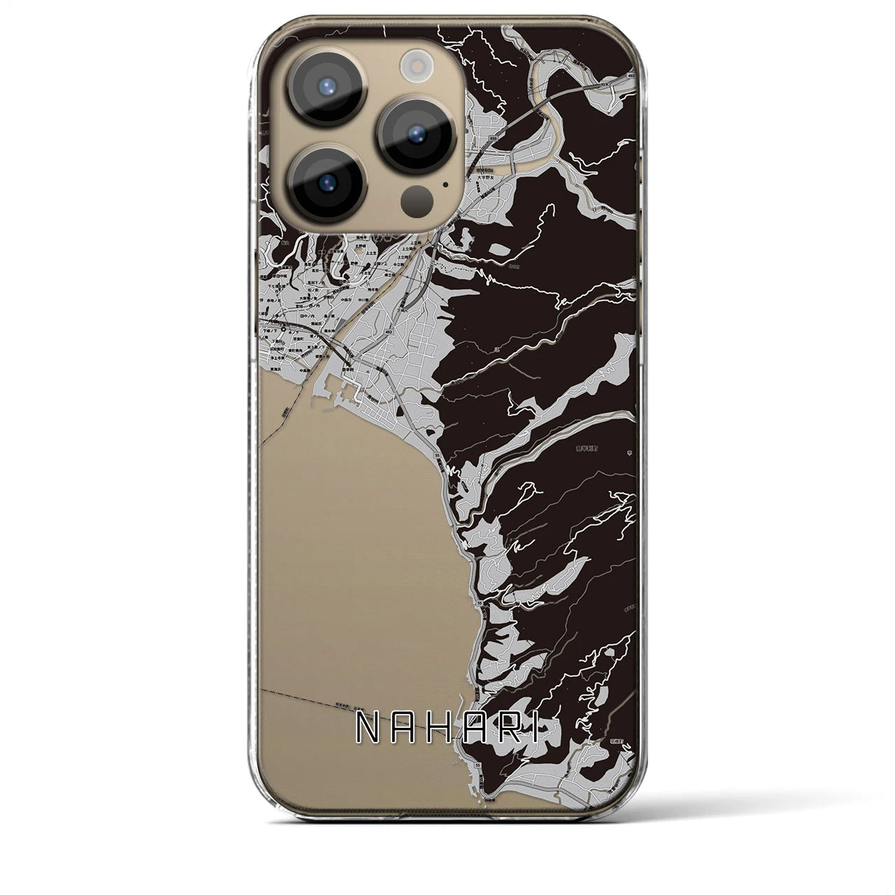 【奈半利(高知県)】地図柄iPhoneケース(クリアタイプ)