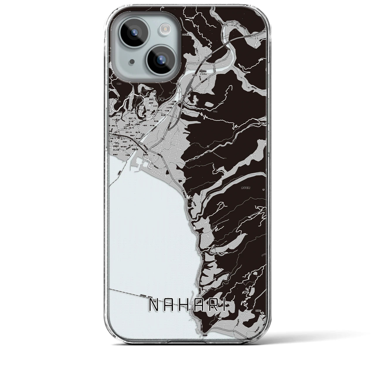 【奈半利(高知県)】地図柄iPhoneケース(クリアタイプ)