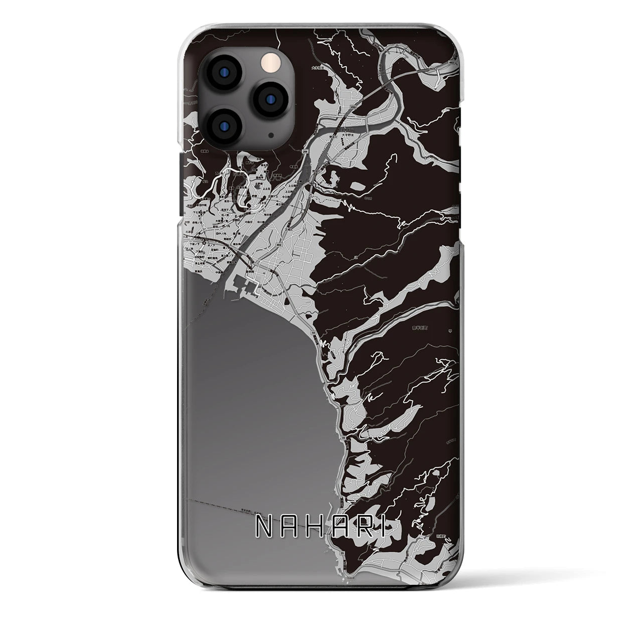 【奈半利(高知県)】地図柄iPhoneケース(クリアタイプ)