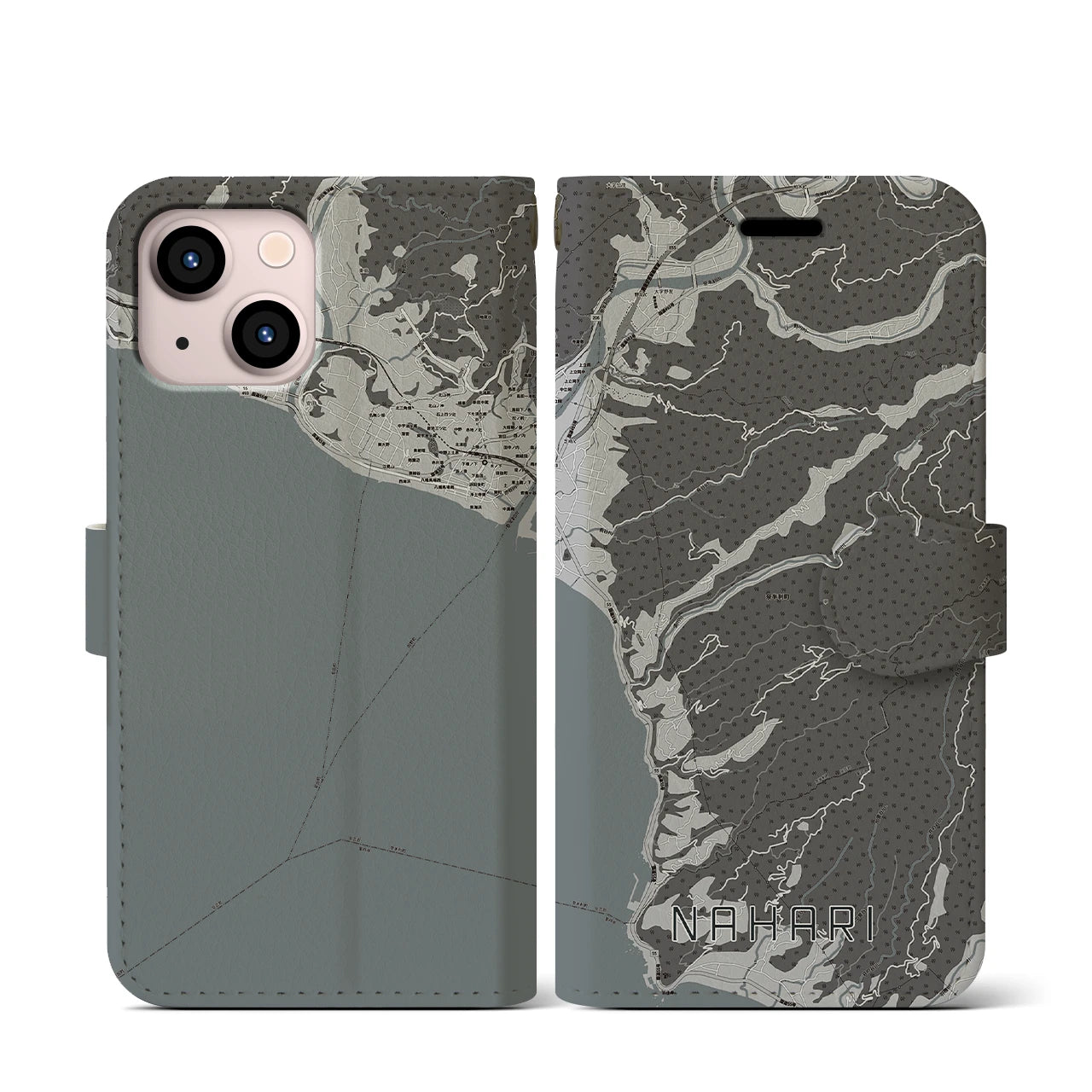 【奈半利(高知県)】地図柄iPhoneケース(手帳タイプ)