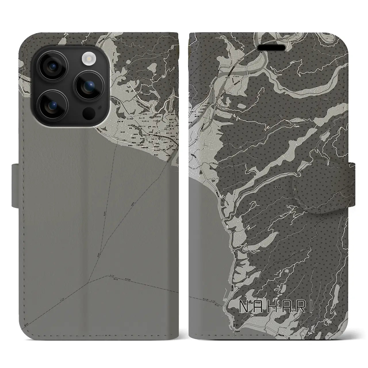 【奈半利(高知県)】地図柄iPhoneケース(手帳タイプ)