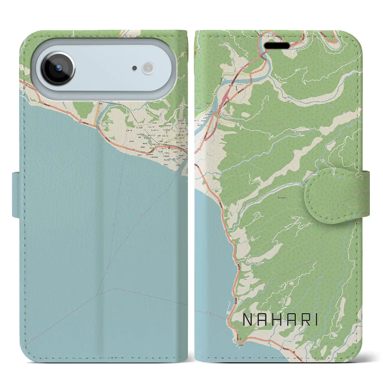 【奈半利(高知県)】地図柄iPhoneケース(手帳タイプ)