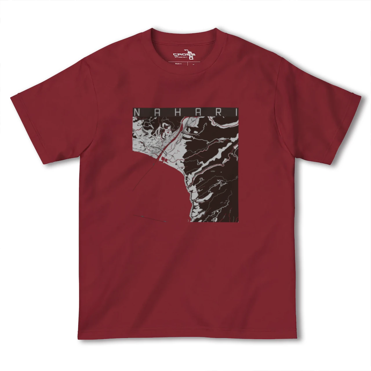 【奈半利(高知県)】地図柄ヘビーウェイトTシャツ