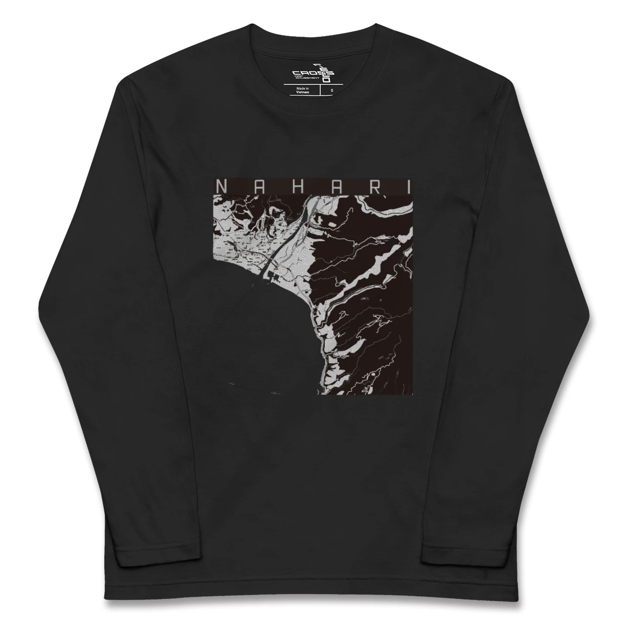【奈半利(高知県)】地図柄ロングスリーブTシャツ