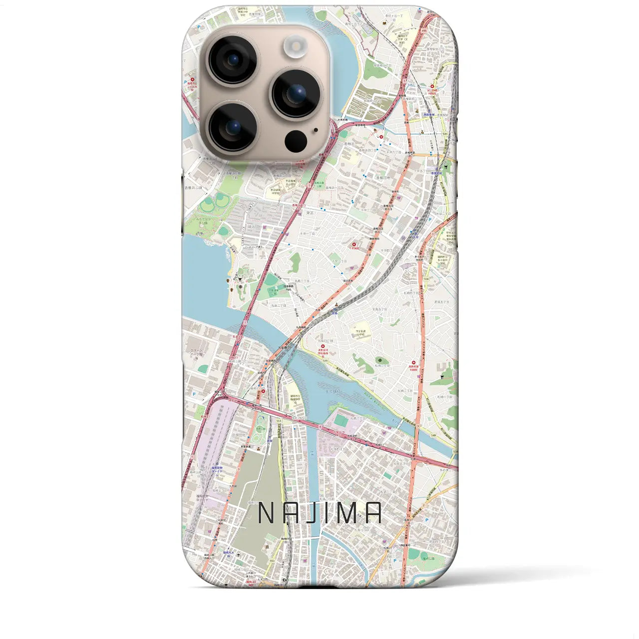 【名島(福岡県)】地図柄iPhoneケース(バックカバータイプ)