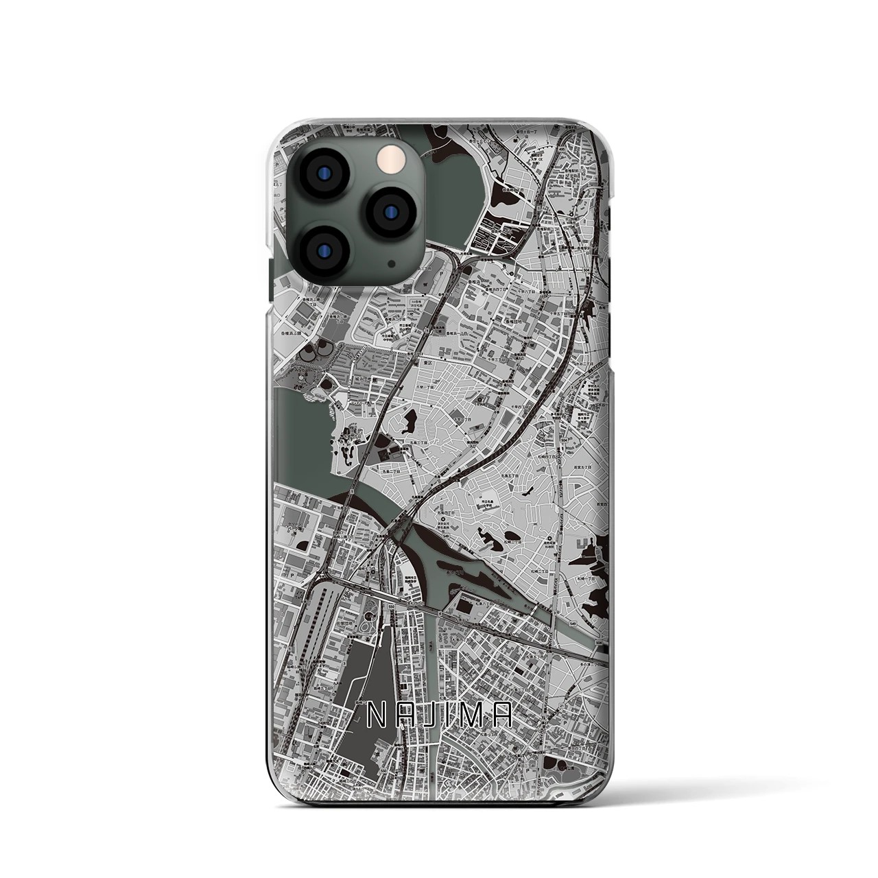 【名島(福岡県)】地図柄iPhoneケース(クリアタイプ)