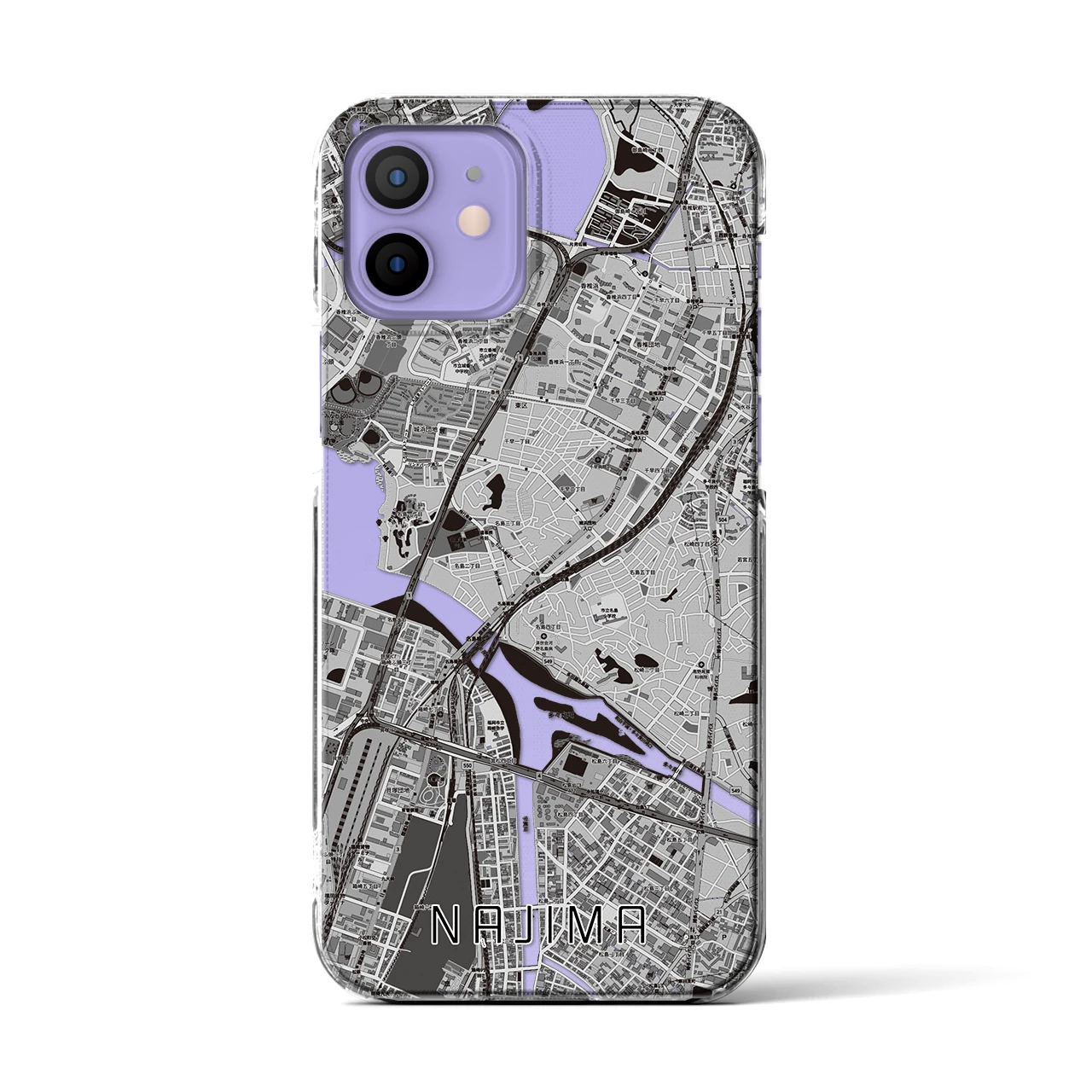 【名島(福岡県)】地図柄iPhoneケース(クリアタイプ)