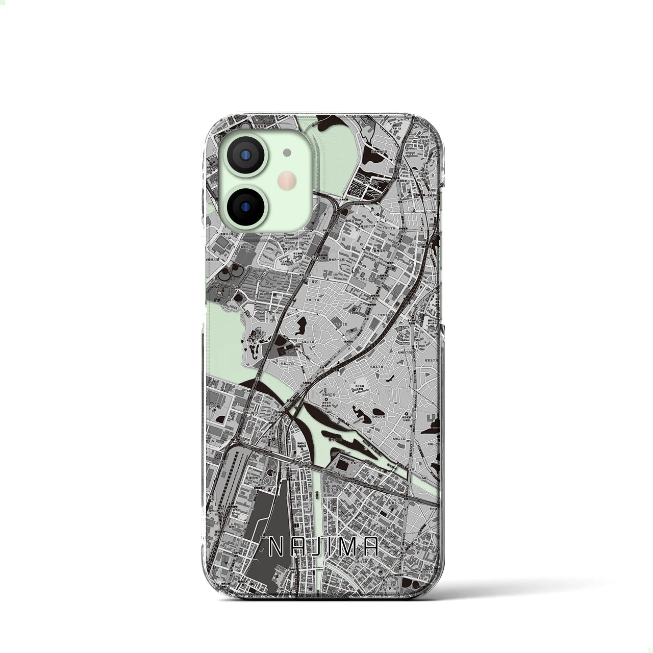 【名島(福岡県)】地図柄iPhoneケース(クリアタイプ)