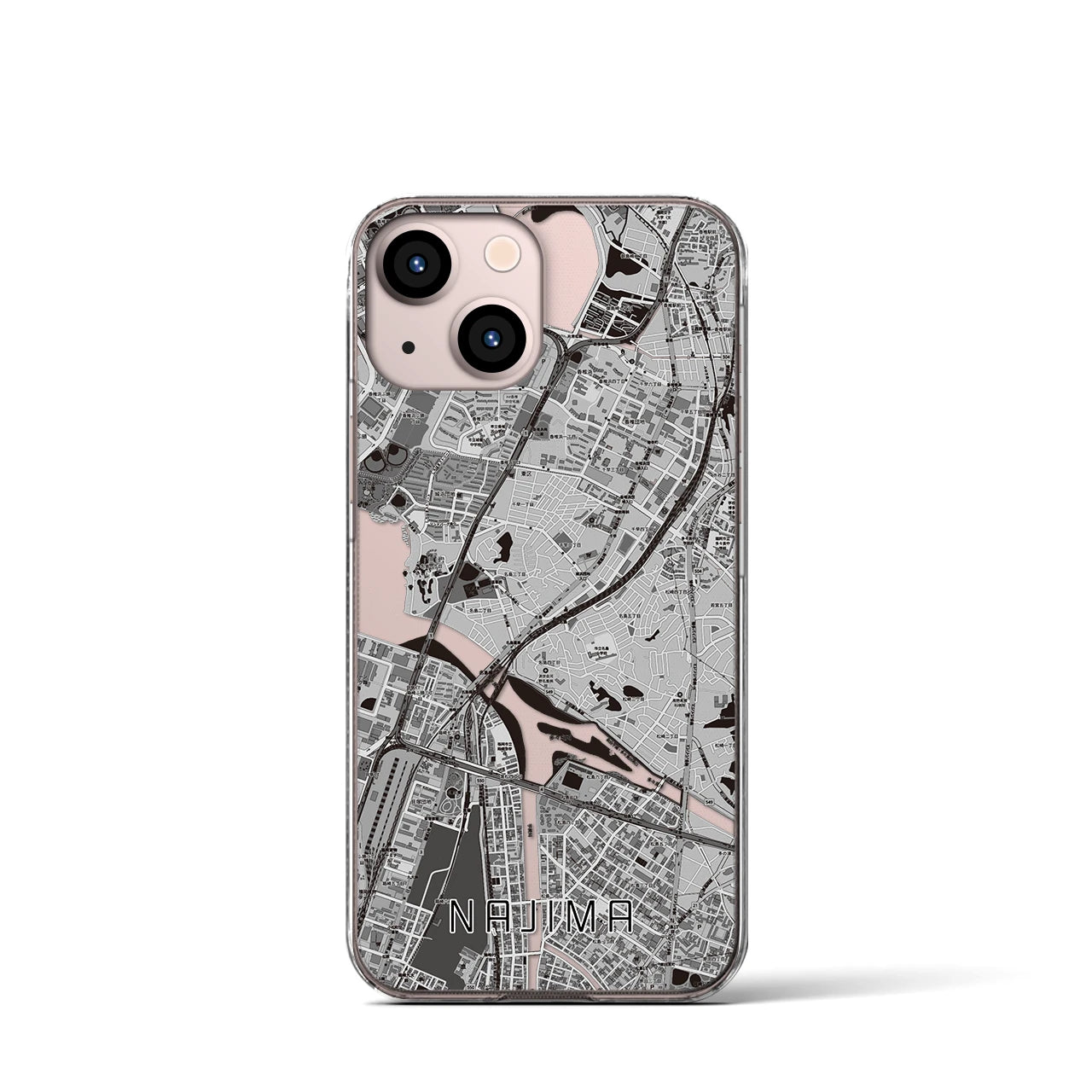 【名島(福岡県)】地図柄iPhoneケース(クリアタイプ)