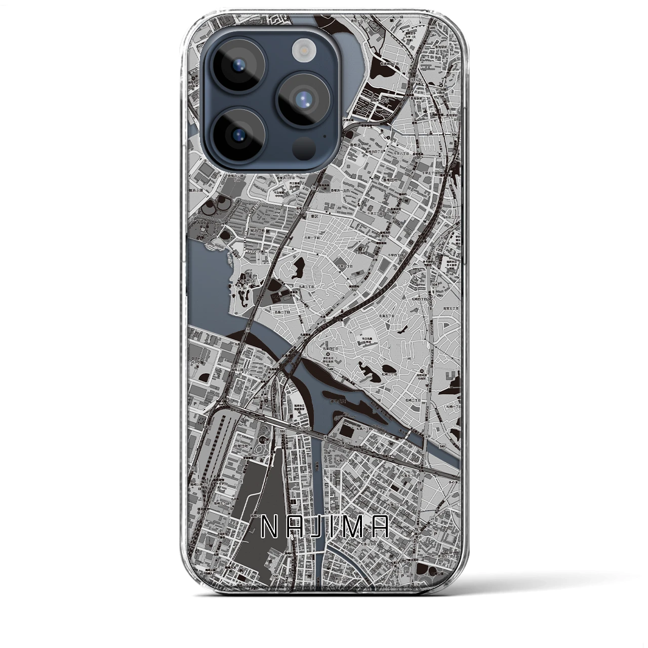 【名島(福岡県)】地図柄iPhoneケース(クリアタイプ)