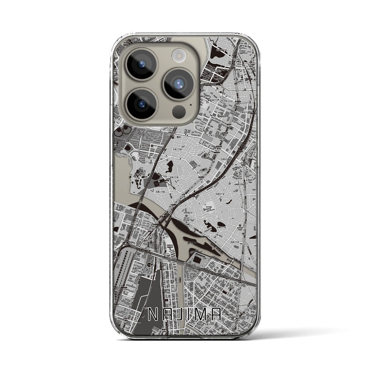 【名島(福岡県)】地図柄iPhoneケース(クリアタイプ)