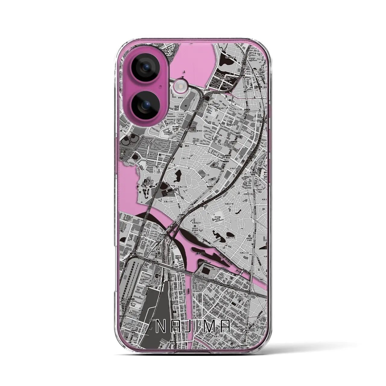 【名島(福岡県)】地図柄iPhoneケース(クリアタイプ)