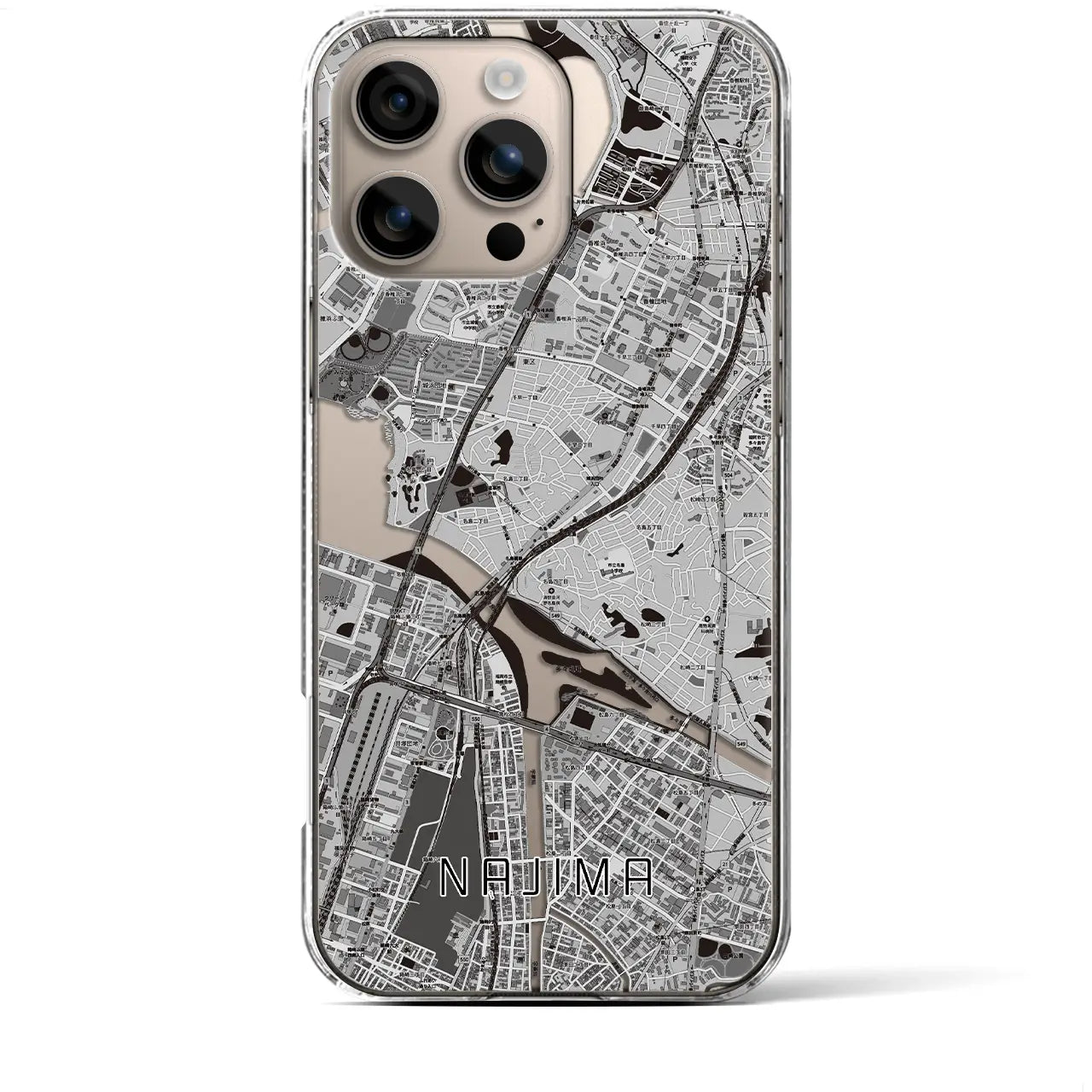 【名島(福岡県)】地図柄iPhoneケース(クリアタイプ)