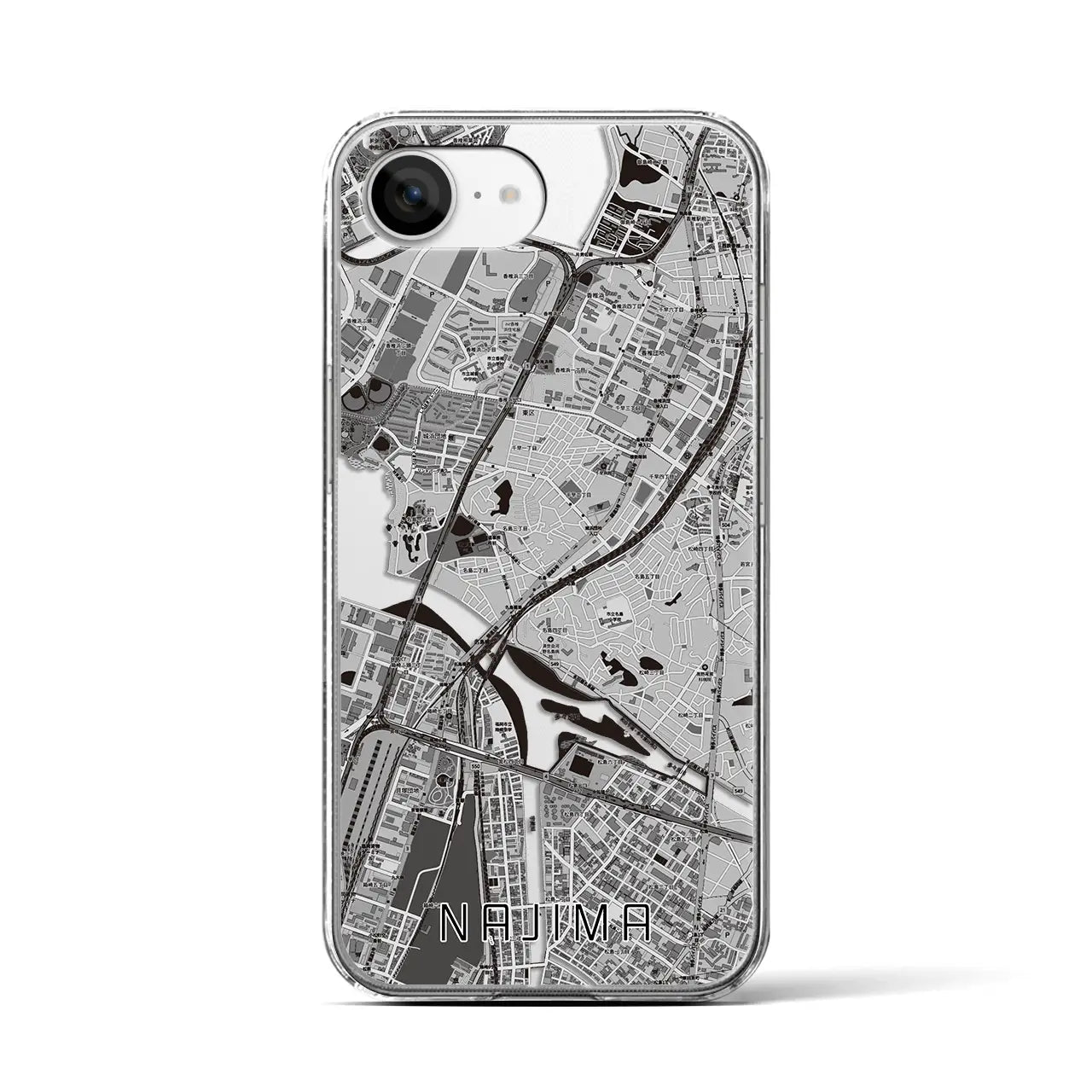 【名島(福岡県)】地図柄iPhoneケース(クリアタイプ)