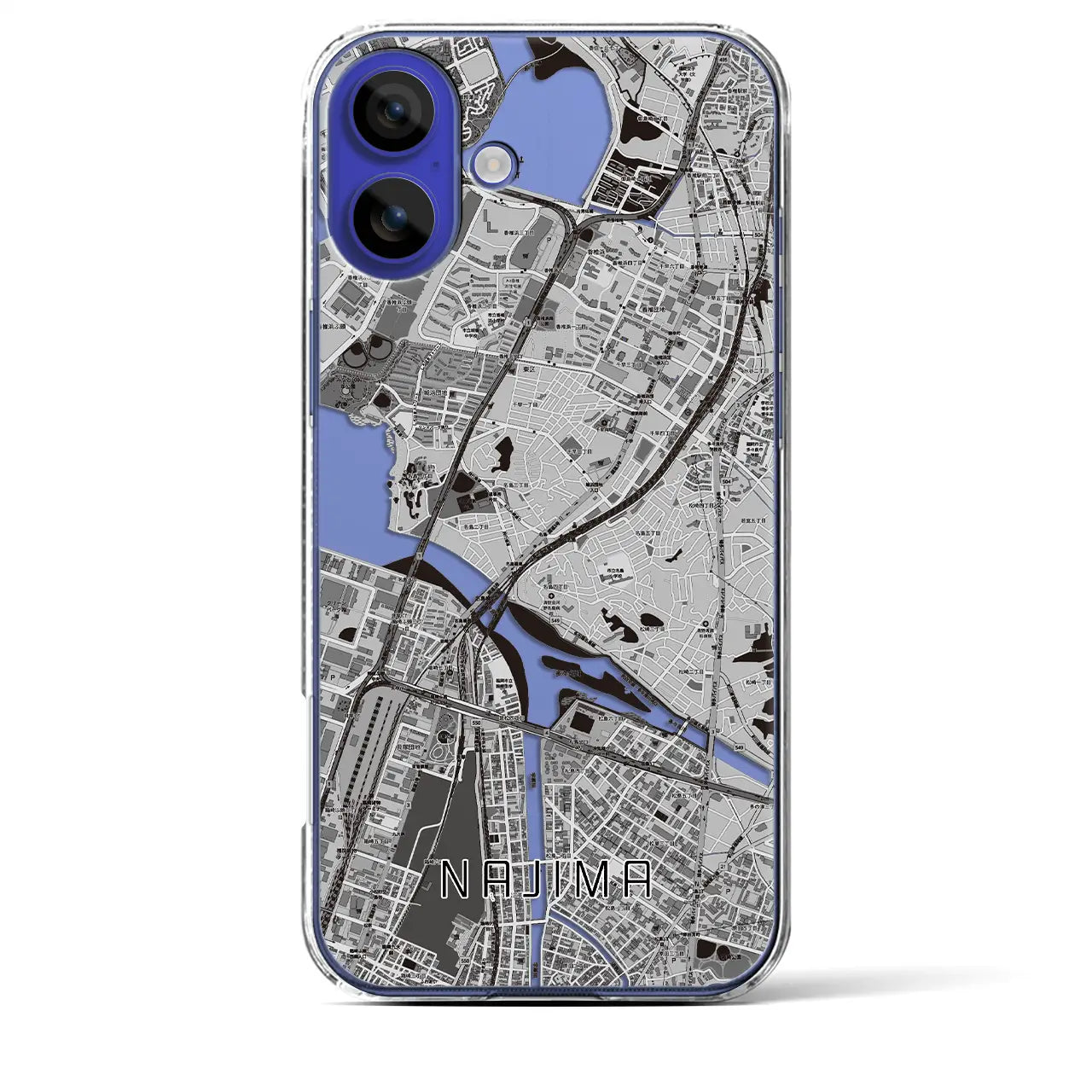 【名島(福岡県)】地図柄iPhoneケース(クリアタイプ)