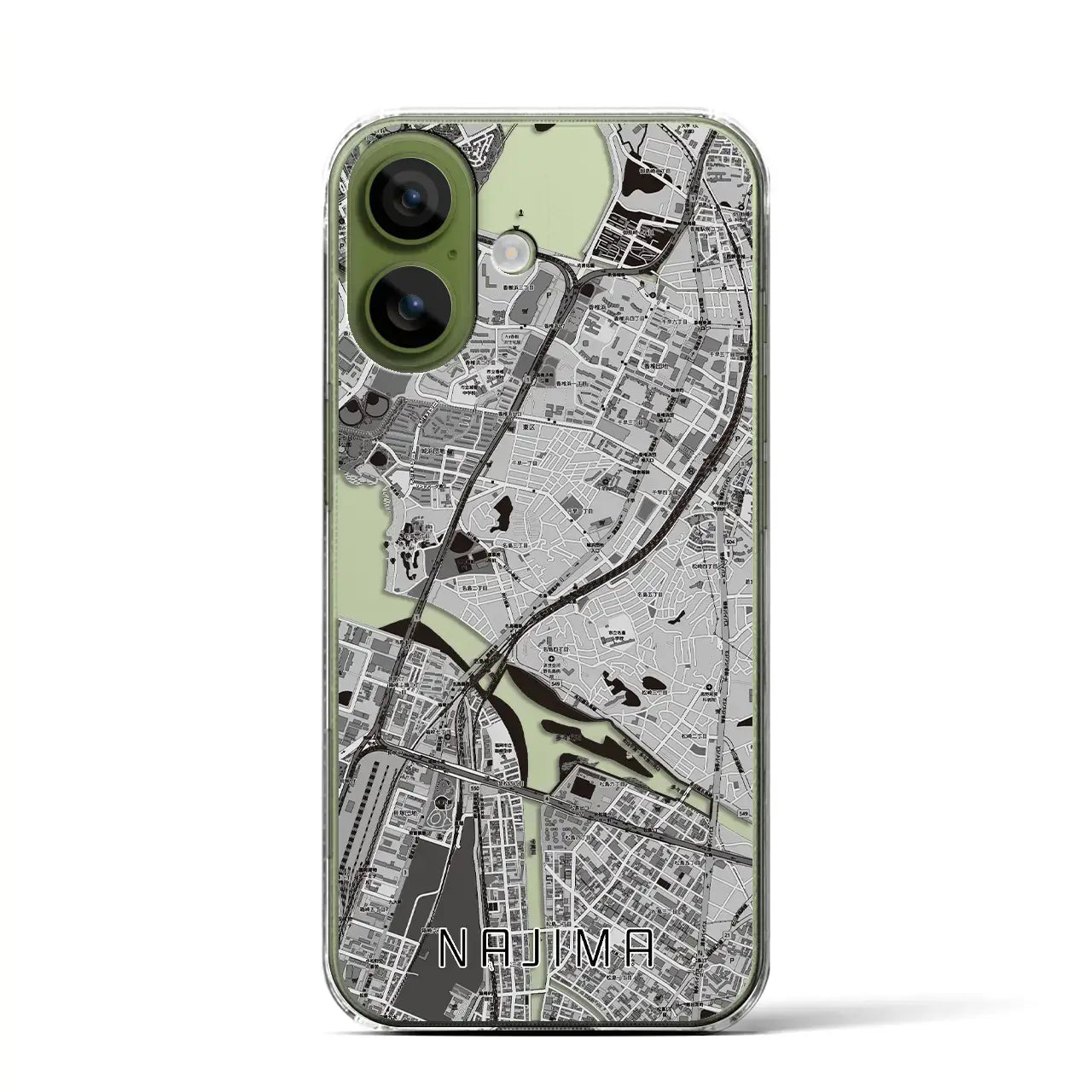 【名島(福岡県)】地図柄iPhoneケース(クリアタイプ)
