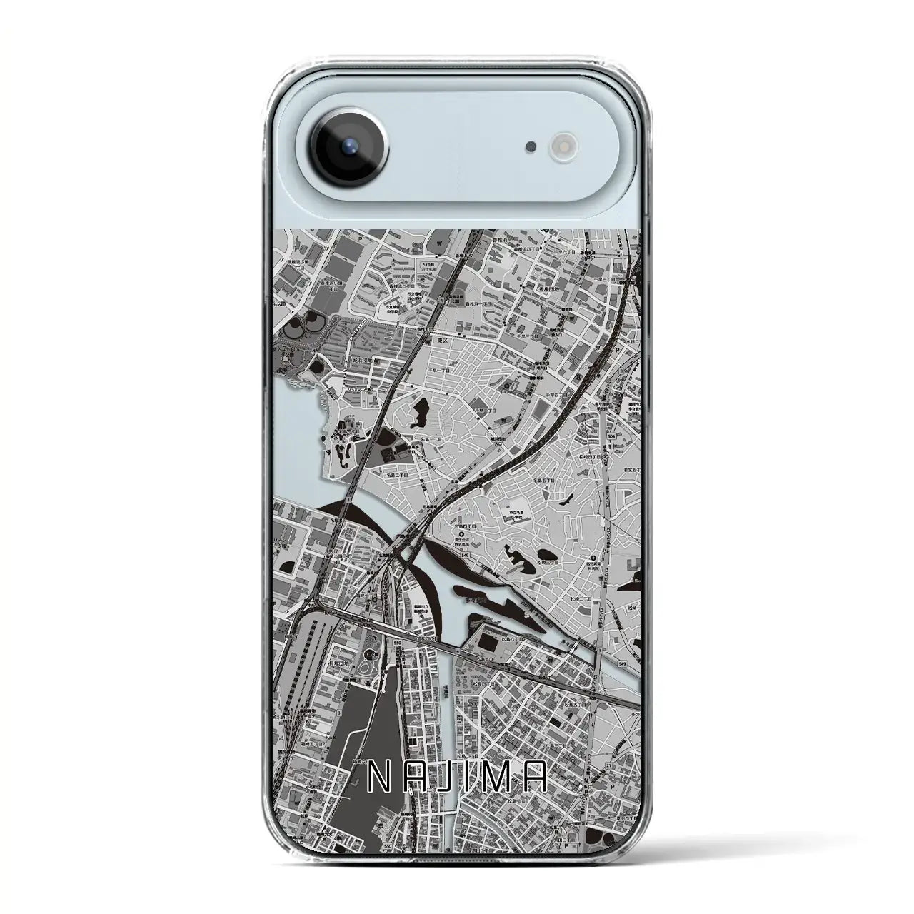 【名島(福岡県)】地図柄iPhoneケース(クリアタイプ)